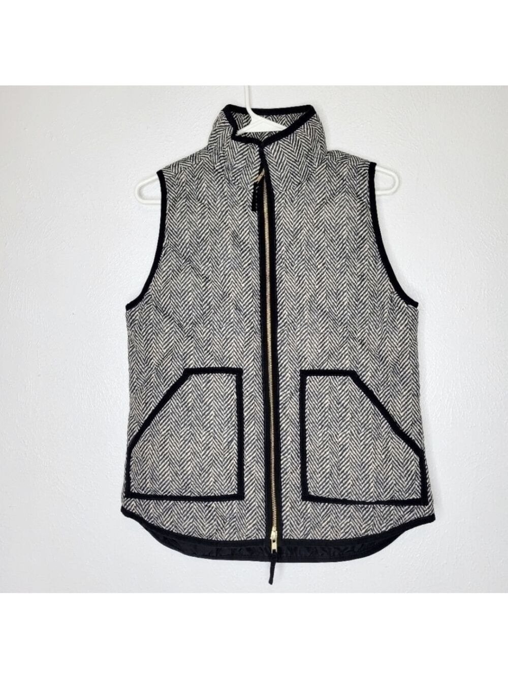 J. Crew Herringbone Zip Up Quilted Classic Vest Women's Size XSmall - Picture 2 of 16